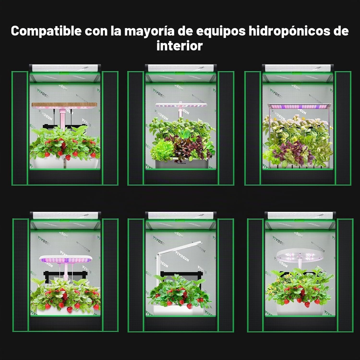 VIVOSUN Tienda de Cultivo Pequeña 50x36x54cm, Cultivo Hidropónico, Tienda de Cultivo Interior de Mylar Altamente Reflectante, Fondo Sellado, Ventana de Ventilación, Puerto de Orificio para Cables