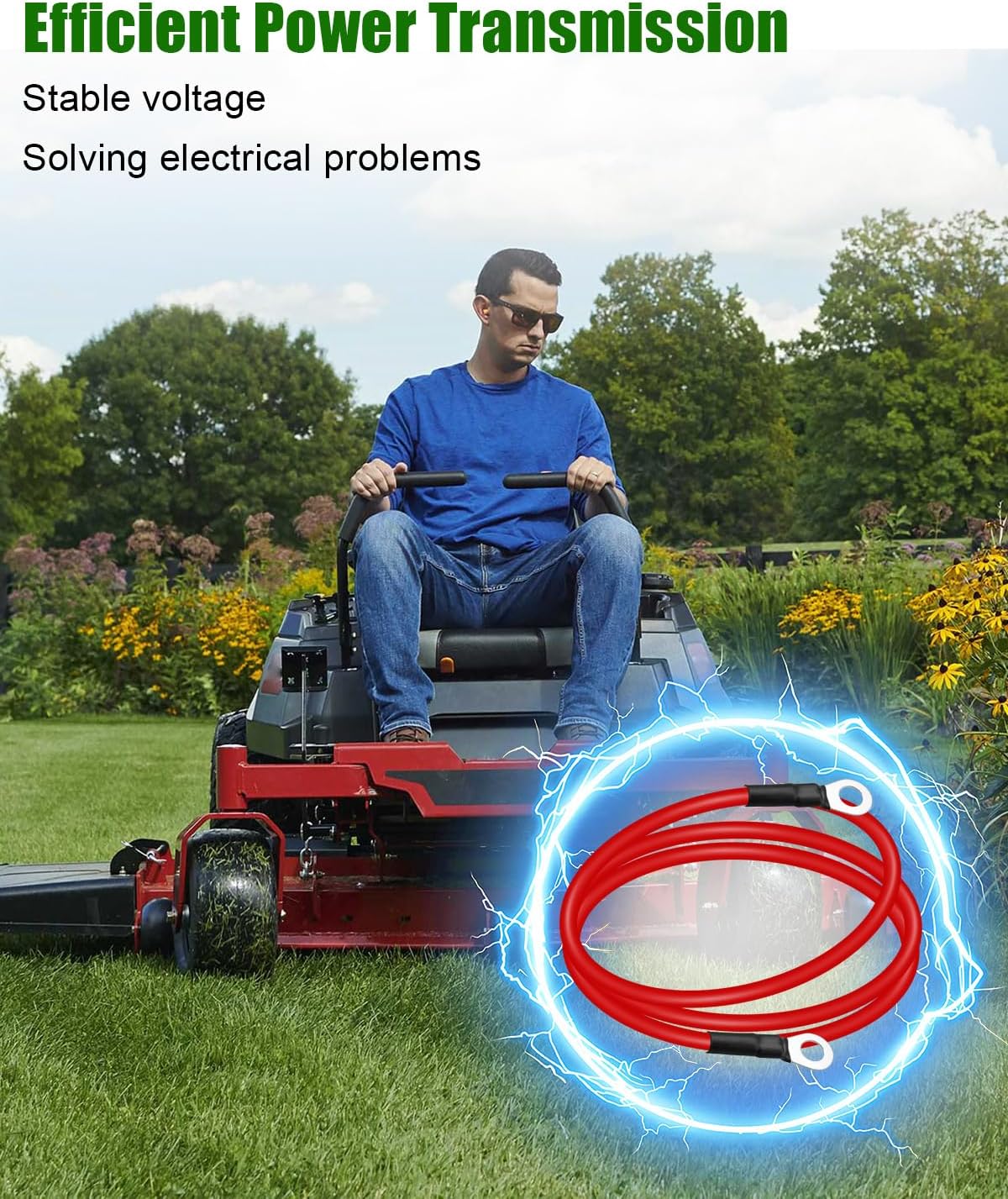 Lawn Mower Battery Cables Fit for Toro Timecutter 74360 74363 74365 74366 74370 74372 74373 74374 74375 74376 74380 74381 74391 74398 74399 Lawn Boy 81270 81271 Replace 110-6794