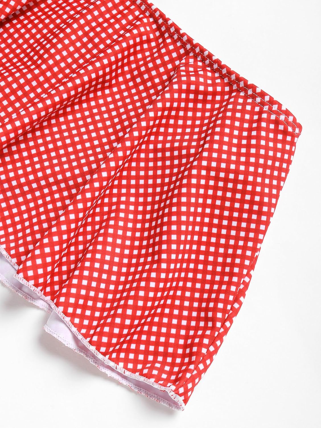 ZAFUL Women's Mini Swim Skirt Ruffle Gingham Bikini Bottom Cute Flowy Low Rise Swim Bottoms Swimsuit - Image 6