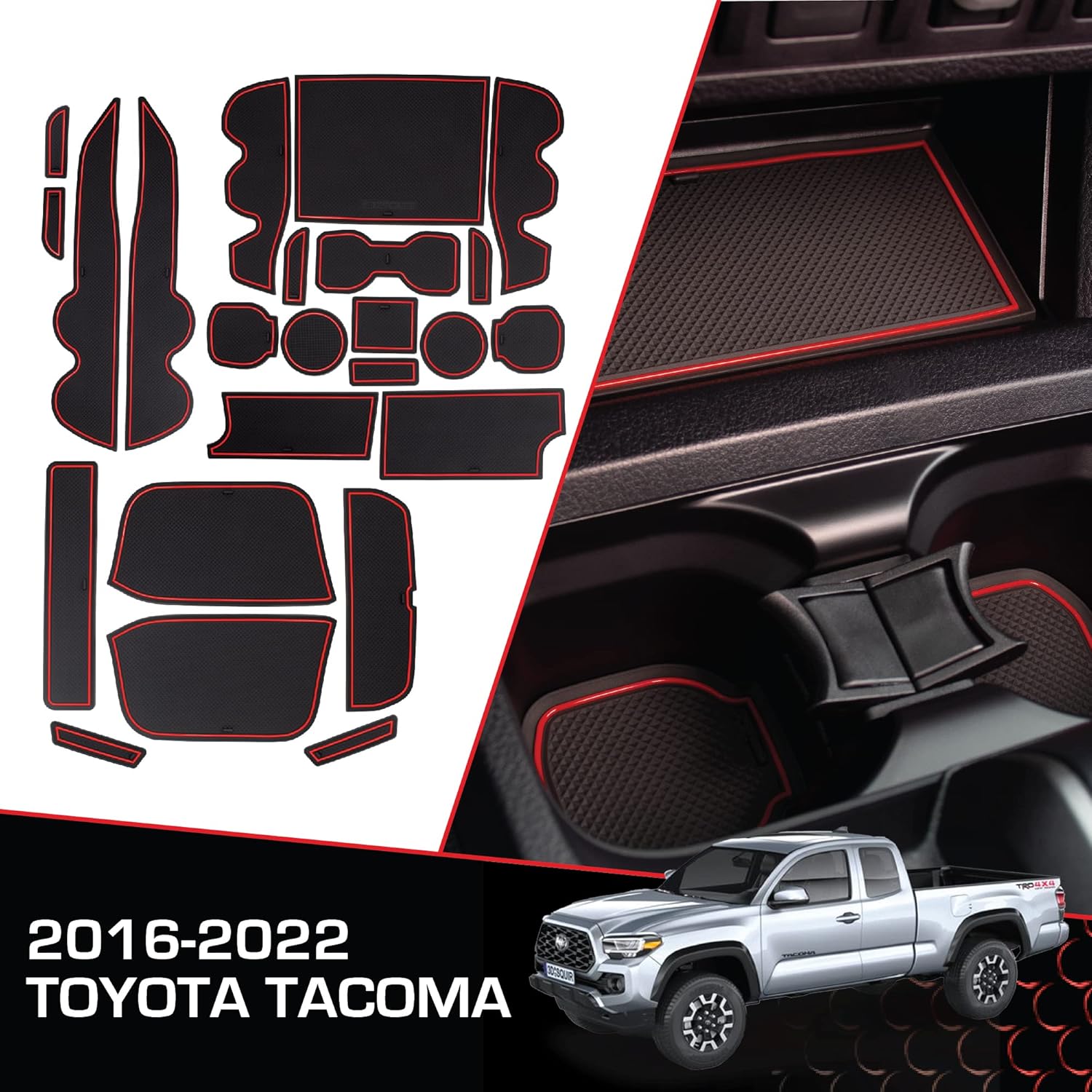 CupHolderHero Fits Toyota Tacoma 2016-2023 Accessories, Custom Non-Slip ...