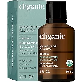 Cliganic Organic Eucalyptus Essential Oil - 100% Pure Natural for Aromatherapy Diffuser | Non-GMO Verified (Packaging May Vary)