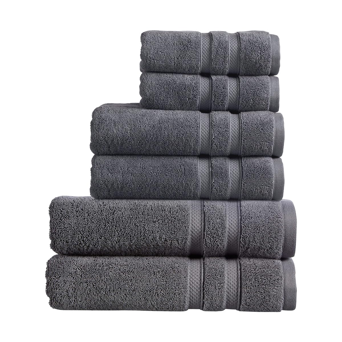 Christy Chroma Family Towel Set | Set of 6 | 2 Hand 2 Bath 2 Bath Sheets | Highly Absorbent Heavyweight 675GSM | Bold and Bright | Soft Smooth Bathroom Shower Towels | 100% Cotton | Ash Grey — image 1