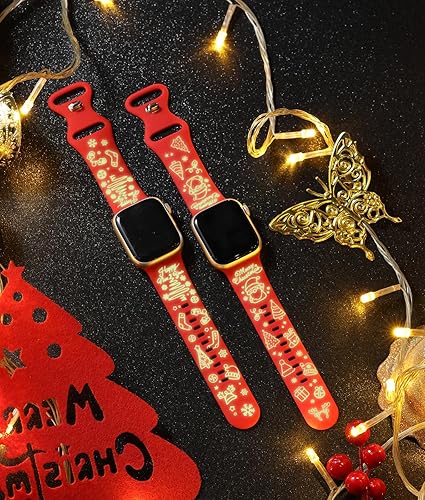 Vista 71 de Odbeai Correa deportiva de silicona suave con grabado floral compatible con Apple Watch de 1.496 pulgadas, 1.575 pulgadas, 1.614 pulgadas, 1.654