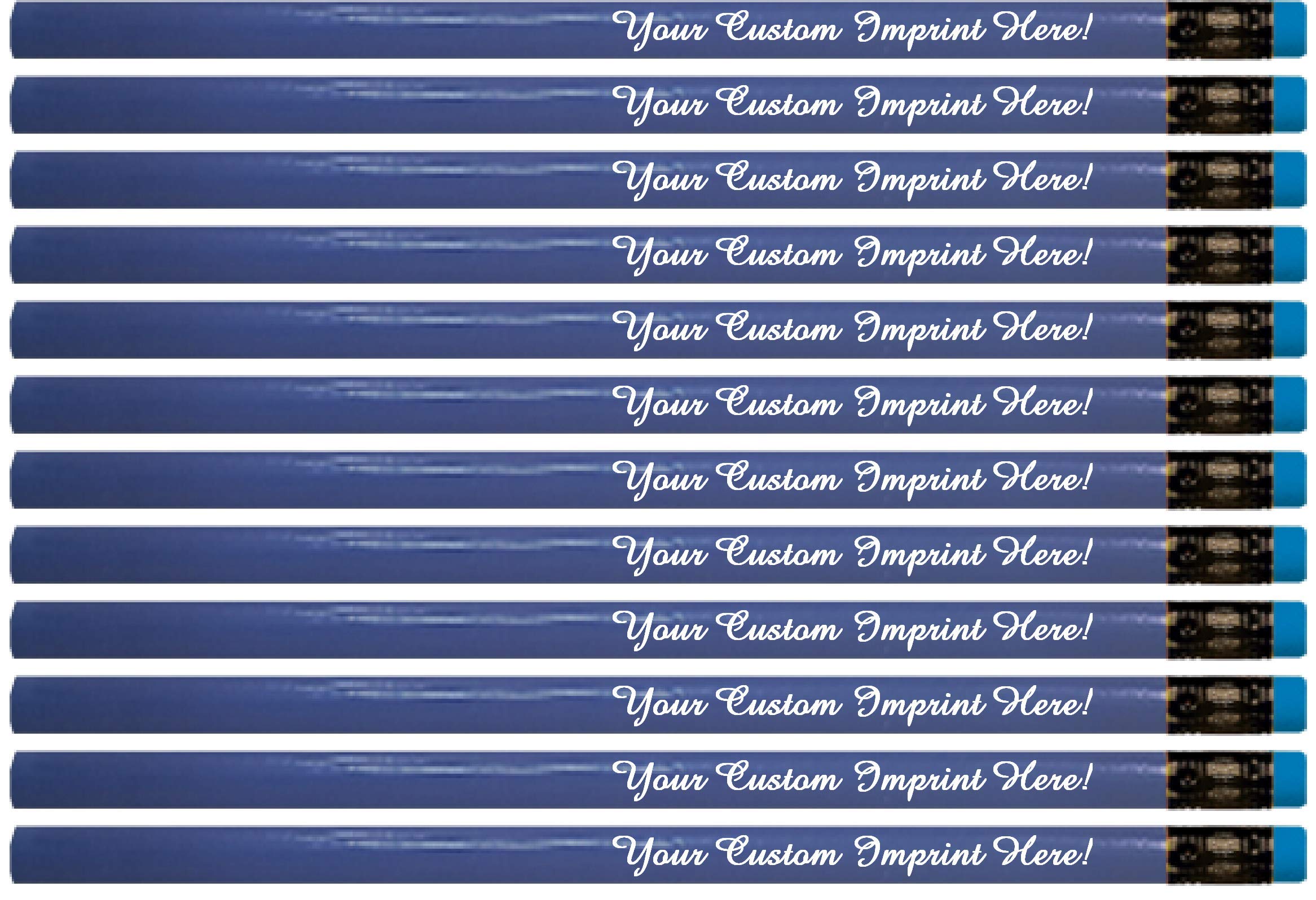 Express Pencils™ Personalized Pencils Round Neon Colors Custom Imprinted with your Name - Text - Logo - Message- 12 pkg - ** Includes Personalization - Great Gift Idea (Neon Blue)