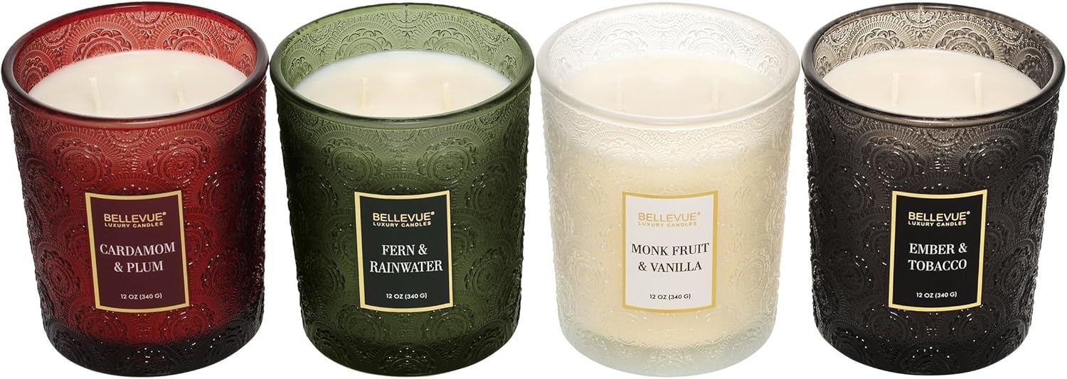Bellevuee Luxury Fall Candles 12 oz, 4-Pack