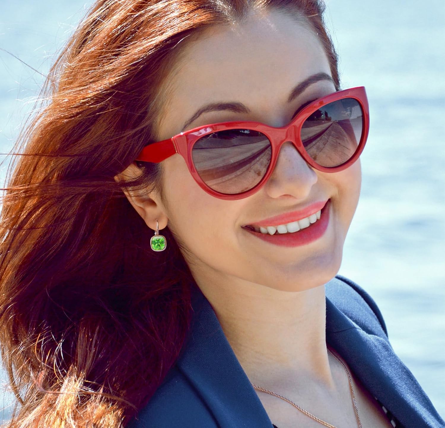 VONSSY Crystal Drop Dangle Rosegold Plated Earrings Leverback Hoop Hanging Square Zircon Jewelry Gift for Women Mother Wife - Image 2