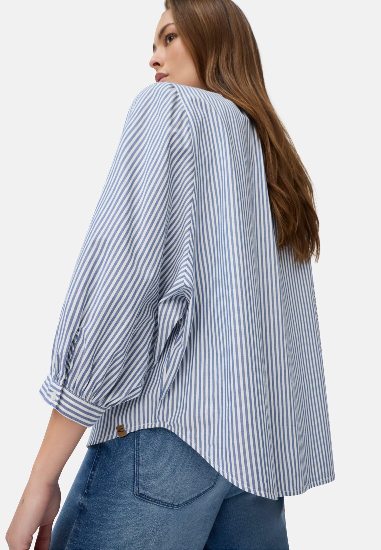 camel active Damen Bluse aus Reiner Baumwolle