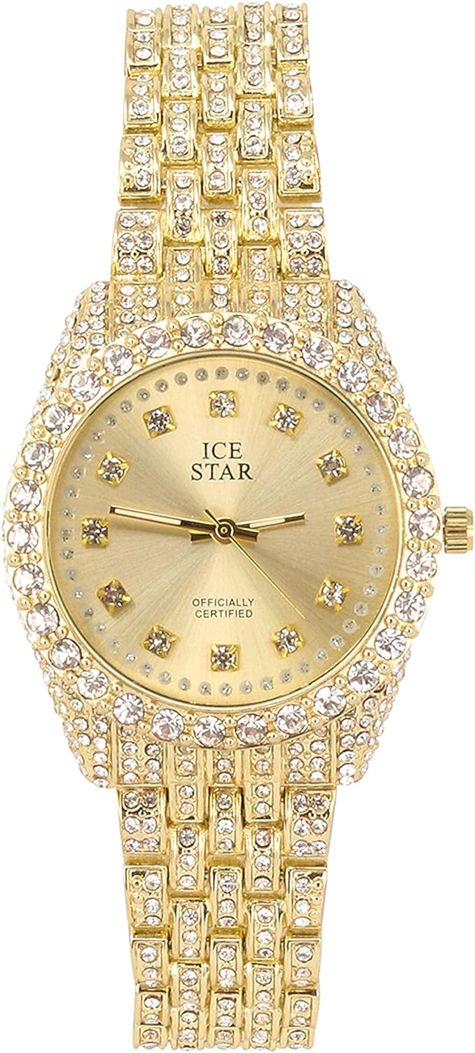 Techno Pave Women’s 32mm Iced Out Sleek Diamond Dial Watch