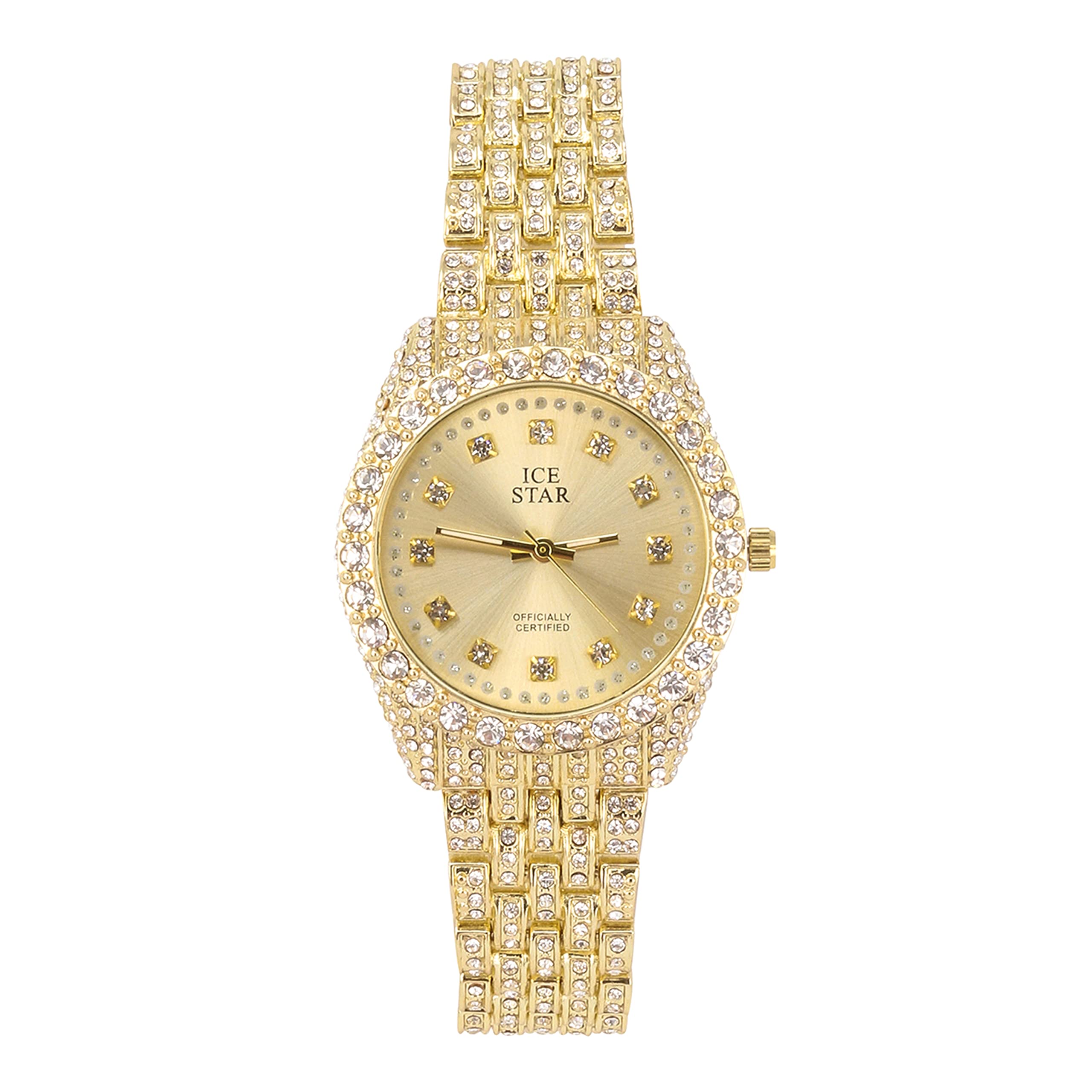 Techno PaveWomen's 32mm Iced Out Sleek Diamond Dial Watch