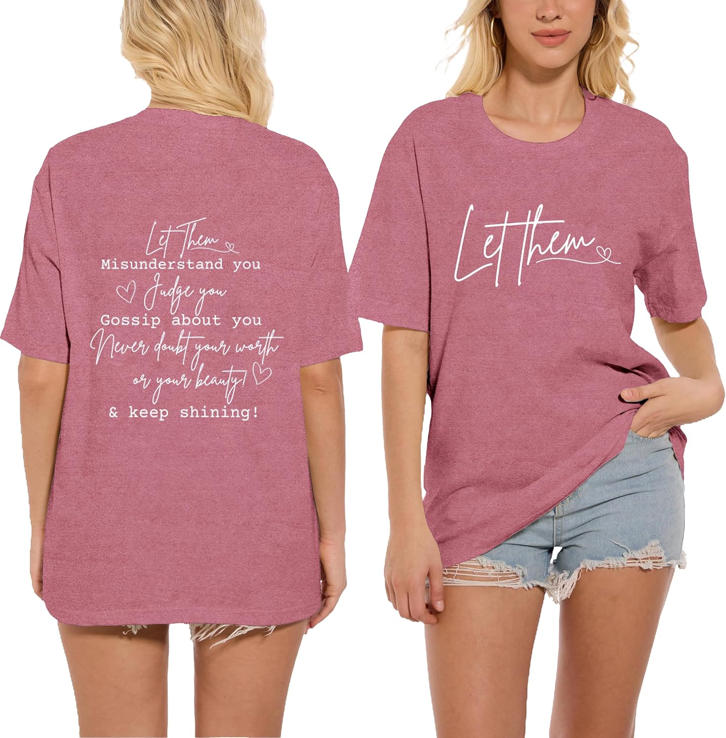LBP Let Them Shirt for Women Mental Health T-Shirt Inspirational Tees Motivational Tops