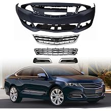 Front Bumper Grille Set Fits for 2014-2020 Chevy Impala LS, LT, LTZ Complete Front Bumper with Fog Lamp Covers & Grill Replaces GM1000943