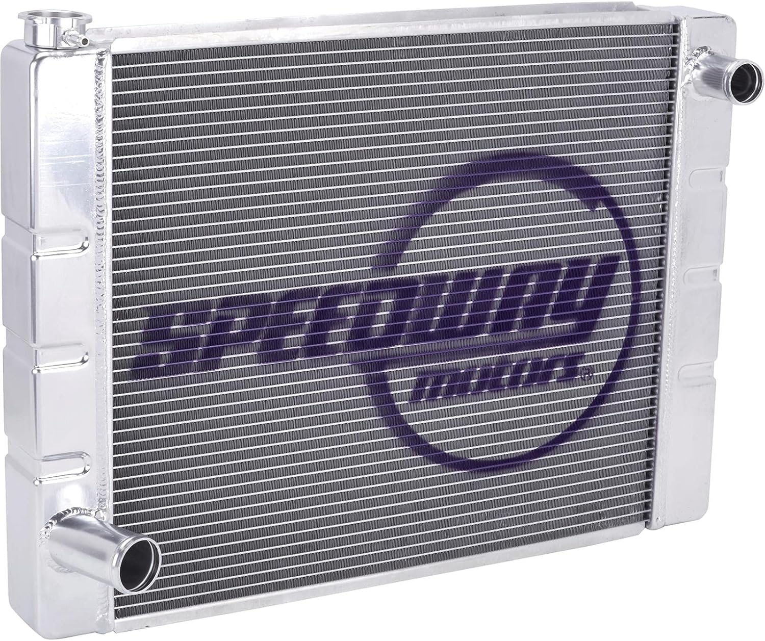 Speedway Motors Universal Ford/Mopar Aluminum Radiator, 31-Inch Wide Single-Pass Crossflow Design with Dual 1-Inch Tube Core, Furnace-Brazed Construction and Billet Filler Neck