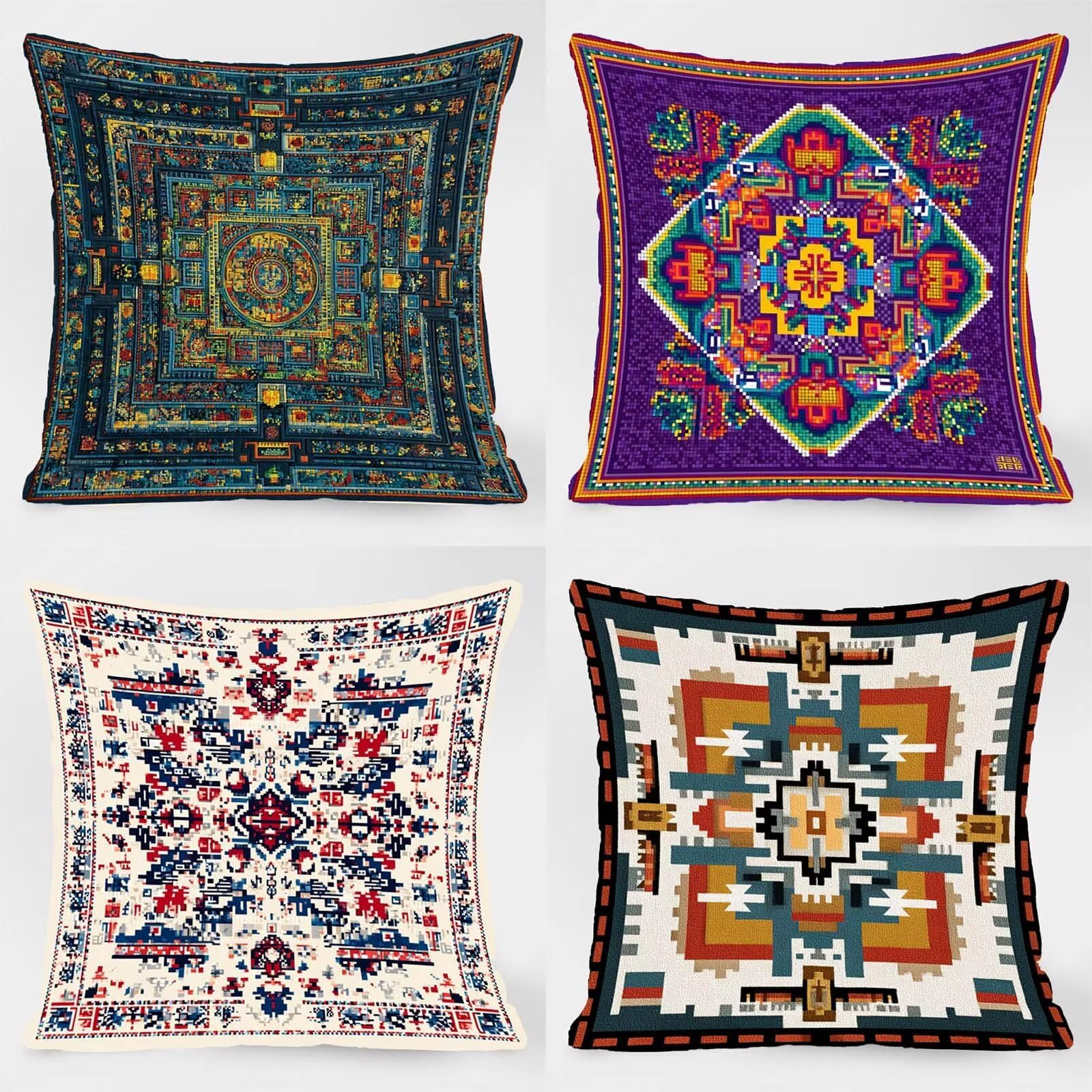 Housses de coussin imperméables 55x55 lot de 4 décoration meuble jardin balcon