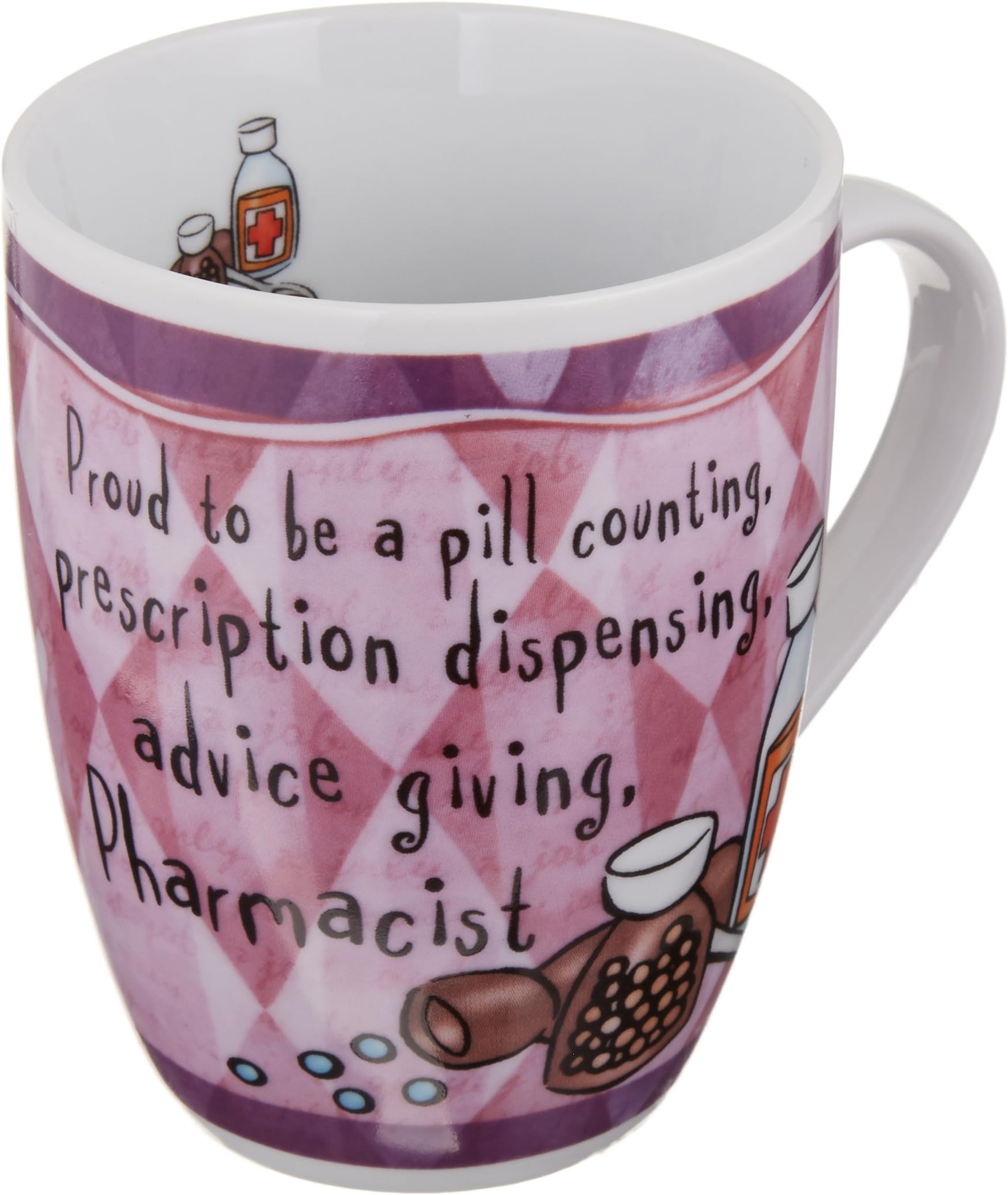 Occupational Mugs 'Pharmacist' Mug, Lilac Purple/Dark Lavender
