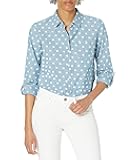 Women's Classic Long Sleeve Roll Tab Button Down Shirt (Standard and Plus Size)