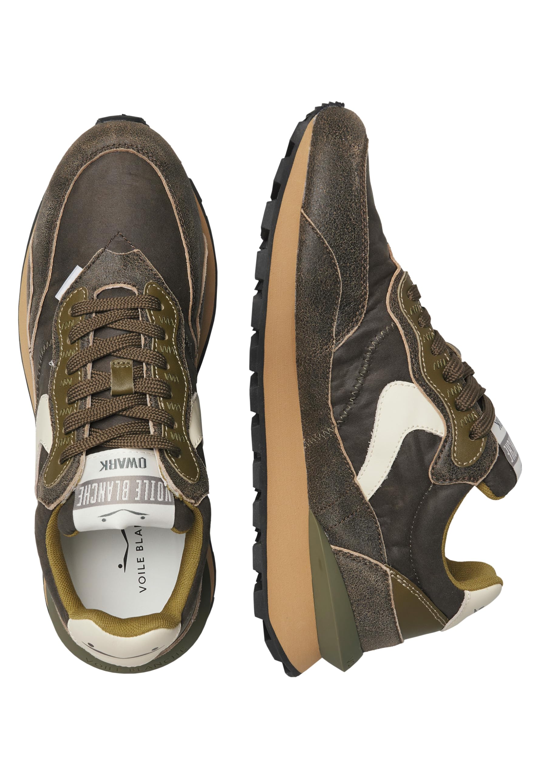 VOILE BLANCHE Sneakers de Cuero y Tela