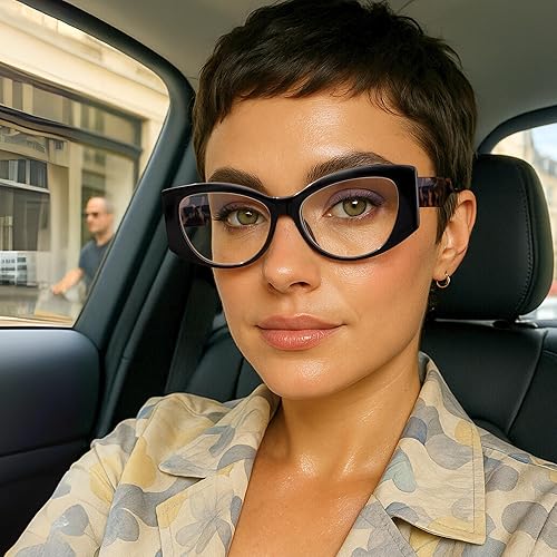 Miniatura 5 de Black Vogue - Lentes de lectura de gran tamaño para mujer, para lucir elegante con alta visión, cómodos para todas las formas de cara, lentes de