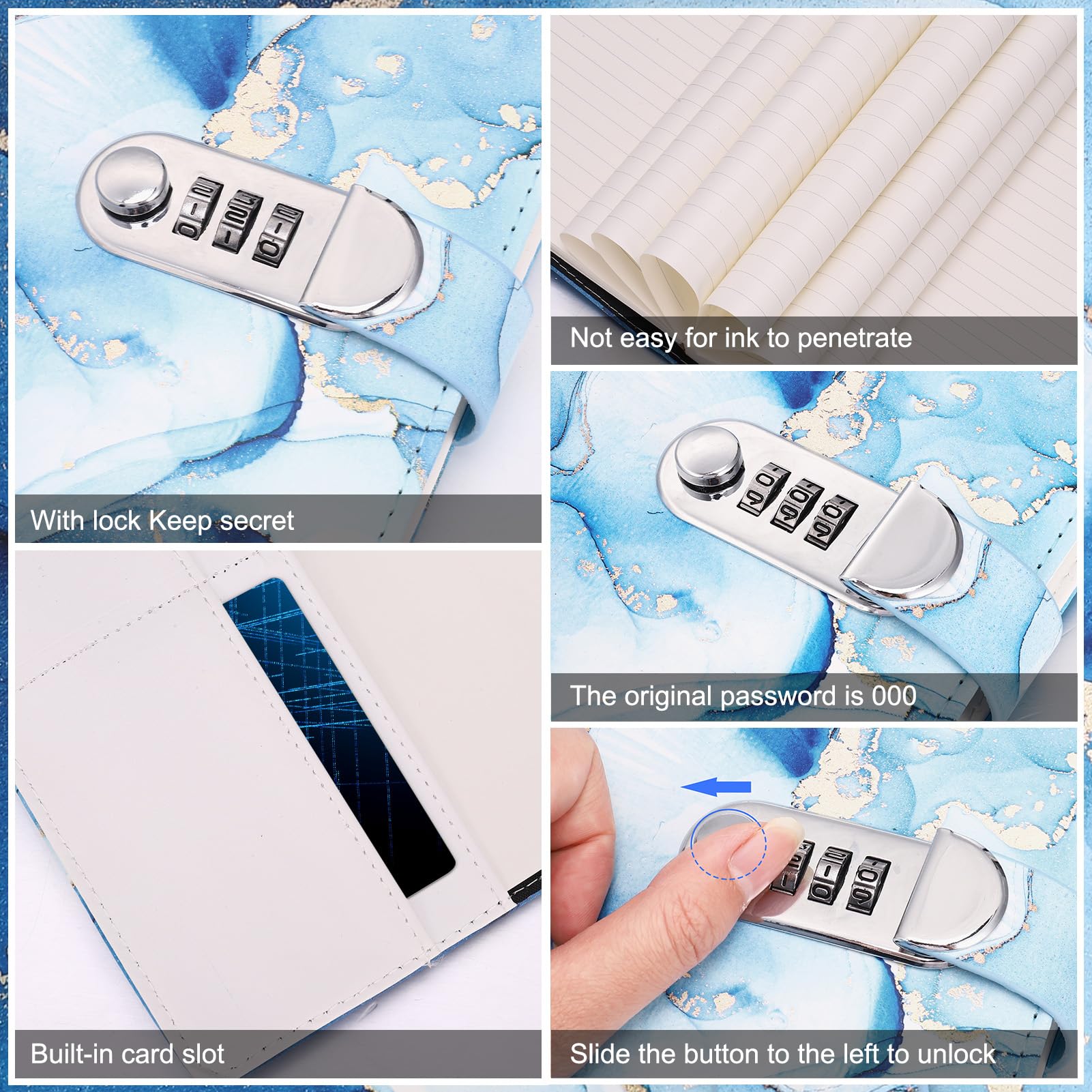 Candcamp Secret Diary with Lock, Journal Notebook Set including Pen, Bookmark, Pencil Case, and Bracelets - Gifts for Ages 6-12 - Image 3
