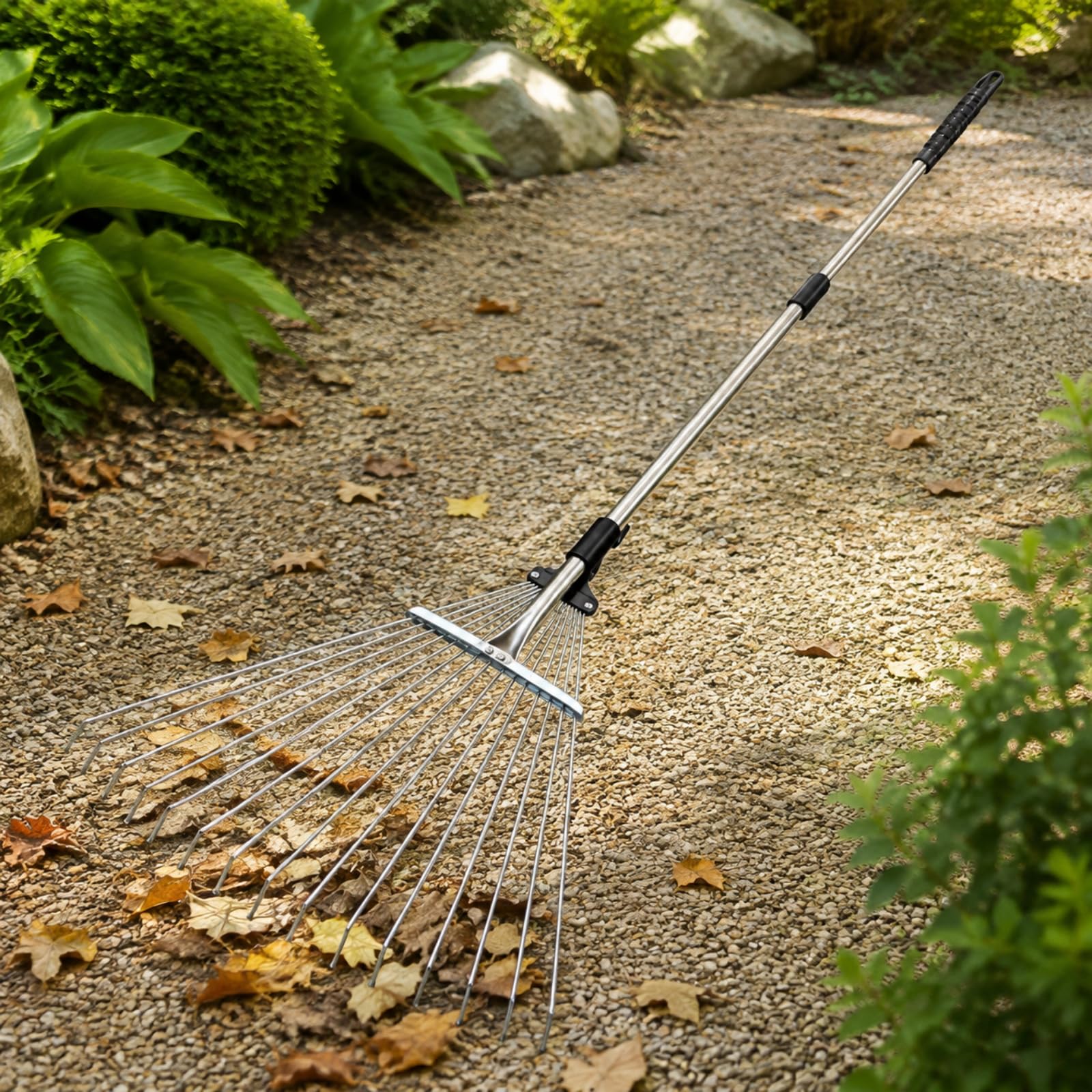Rastrillo para Césped Resistente | Extensible, Rastrillo Ajustable, para jardín