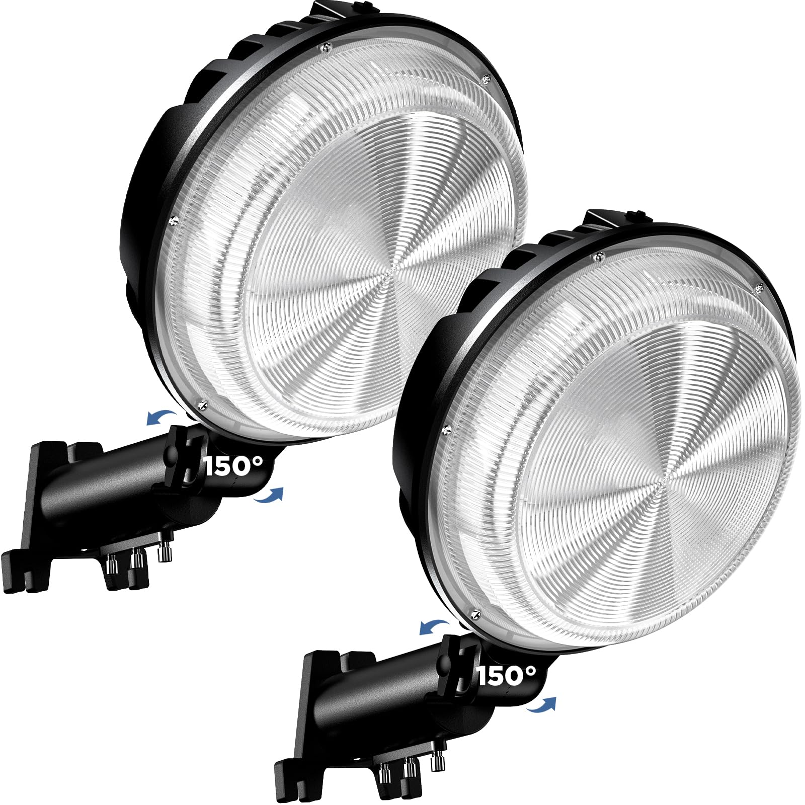 Lampa LED do stodoły, 150 W, 20000 lm, oświetlenie zewnętrzne od zmierzchu do świtu, z regulowanym kątem, fotokomórka, światło dzienne 6500 K, IP66, wodoodporne zewnętrzne światła uliczne na