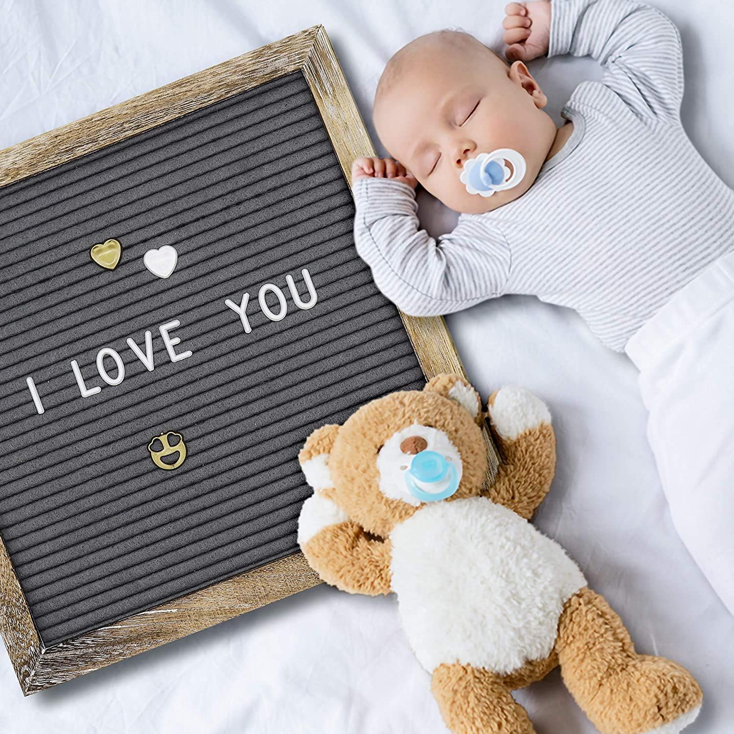 Review Rustic Felt Letter Board 10 x 10 Inch Changeable Message Board with 510 Precut Letters, Emojis, Icons and Symbols Quality Oak Frame, Wall Mount, Canvas Bag, Tripod Stand