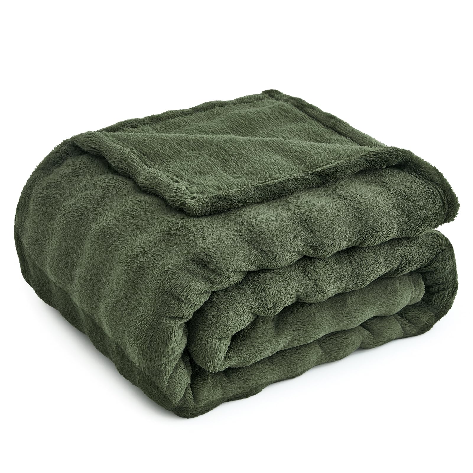 Topfinel Bubble Decke Kuscheldecke Flauschig Olivgrün – 220x240 cm Sofadecke & Couchdecke, Imitat-Wolle, Warme Baby Zimmer Deko Decke, Weiche und Gemütliche Wohndecke