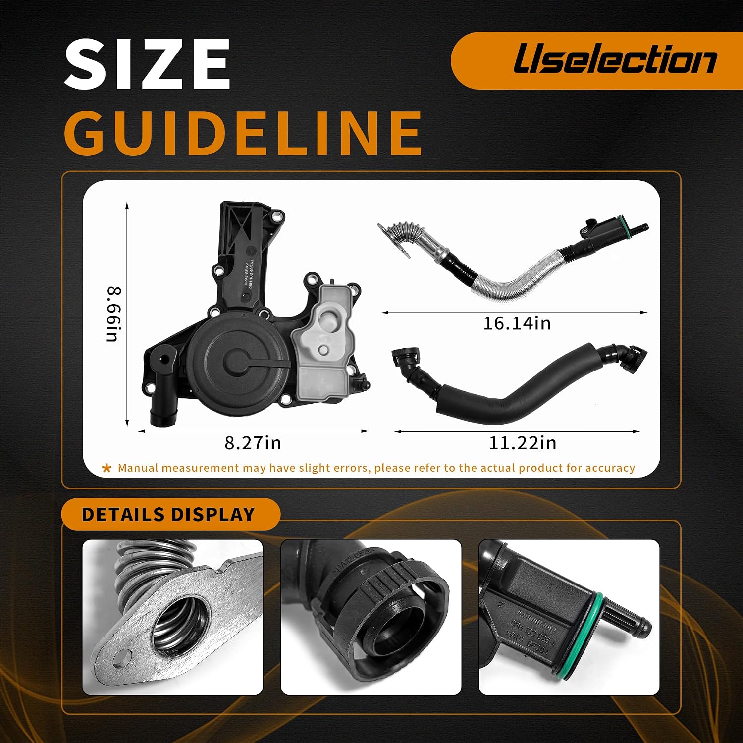 06H103495AE PCV Valve Engine Crankcase Vent Valve Oil Separator Breather Hose Compatible for Audi Audi A3 A4 A5 A6 Q3 TT VW Golf Passat Tiguan # 06H103495AK 06H103495J 06H103495AC 06H103495AH