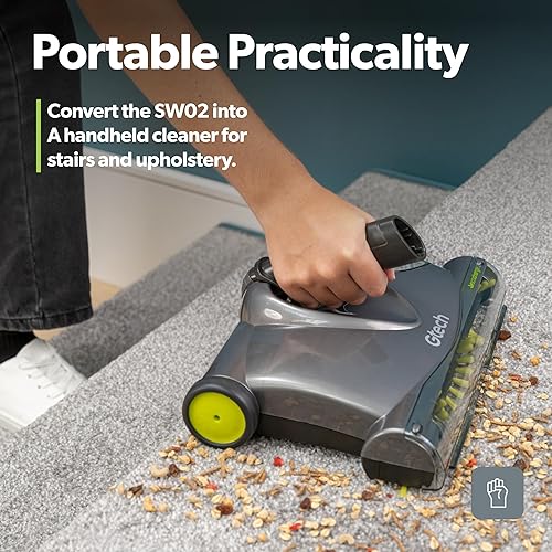 Miniatura 10 de Gtech SW22 - Barredora inalámbrica de litio para alfombras y pisos de madera dura, aspiradora ajustable inalámbrica, hasta 90 minutos de tiempo de