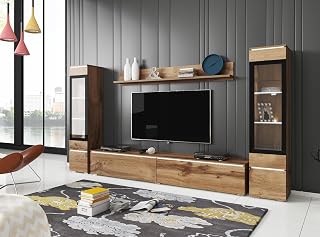 Wohnzimmermöbelset Vera II TV Möbelset Vera II 4-teilig, Moderne Wohnzimmermöbel, Wandschrank, Möbel Wohnzimmer