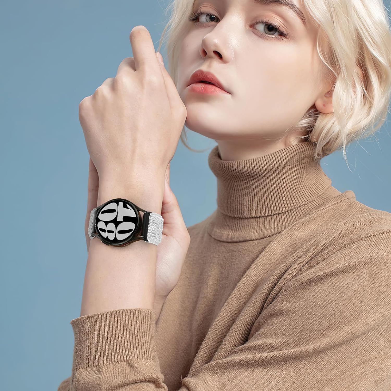 20mm Quick Release Elastic Band Compatible with Samsung Galaxy Watch 7 6 5 4 40mm 44mm/Garmin Vívoactive 6/5/3/3 Music/Forerunner 570 42mm/55/158/165/245/645/Amazift Active 2/Active/T-Rex 3 Pro 44mm - Image 7