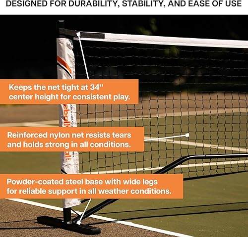Miniatura 2 de PickleballCentral Rally Pickleball Net, Portable Net System, IndoorOutdoor, Pickleball Training Aids, Regulation Size, Alloy Steel Frame, Net and