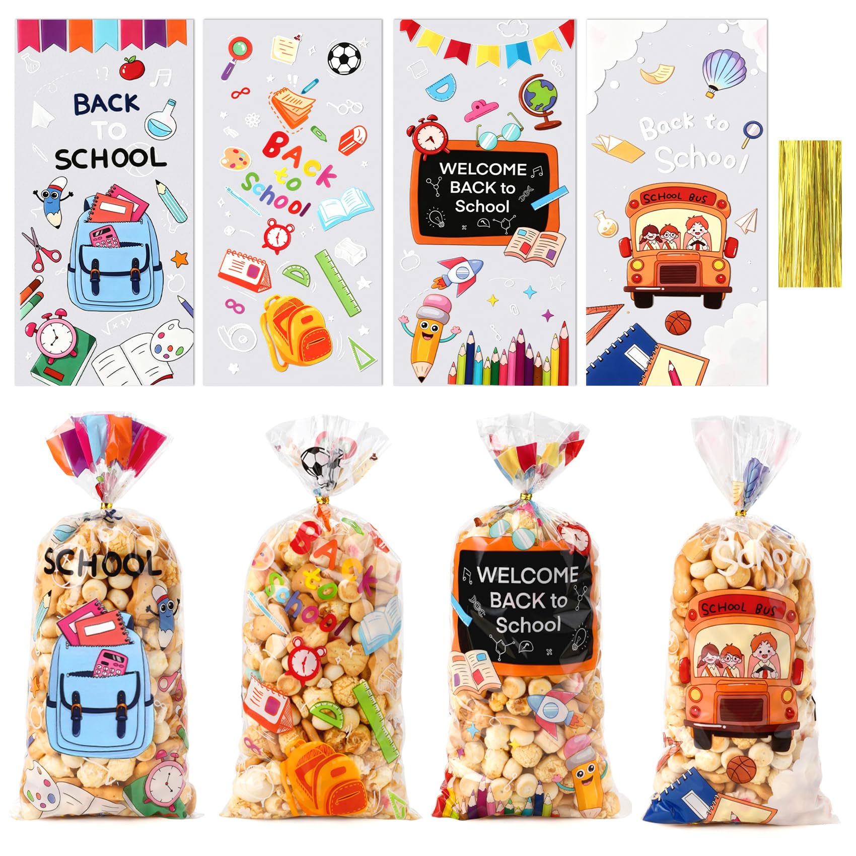 120PCS First Day of School Classroom Party Goodie Treat Bags