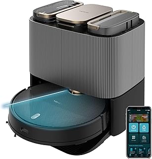 Cecotec Robot Aspirador Base Autovaciado Conga 13090 Spin Revolution Home and Wash. Tecnología Láser, 7000 Pa, Cepillo de Silicona, Mopas Giratorias, Cepillo Lateral, App, Bluetooth y WiFi