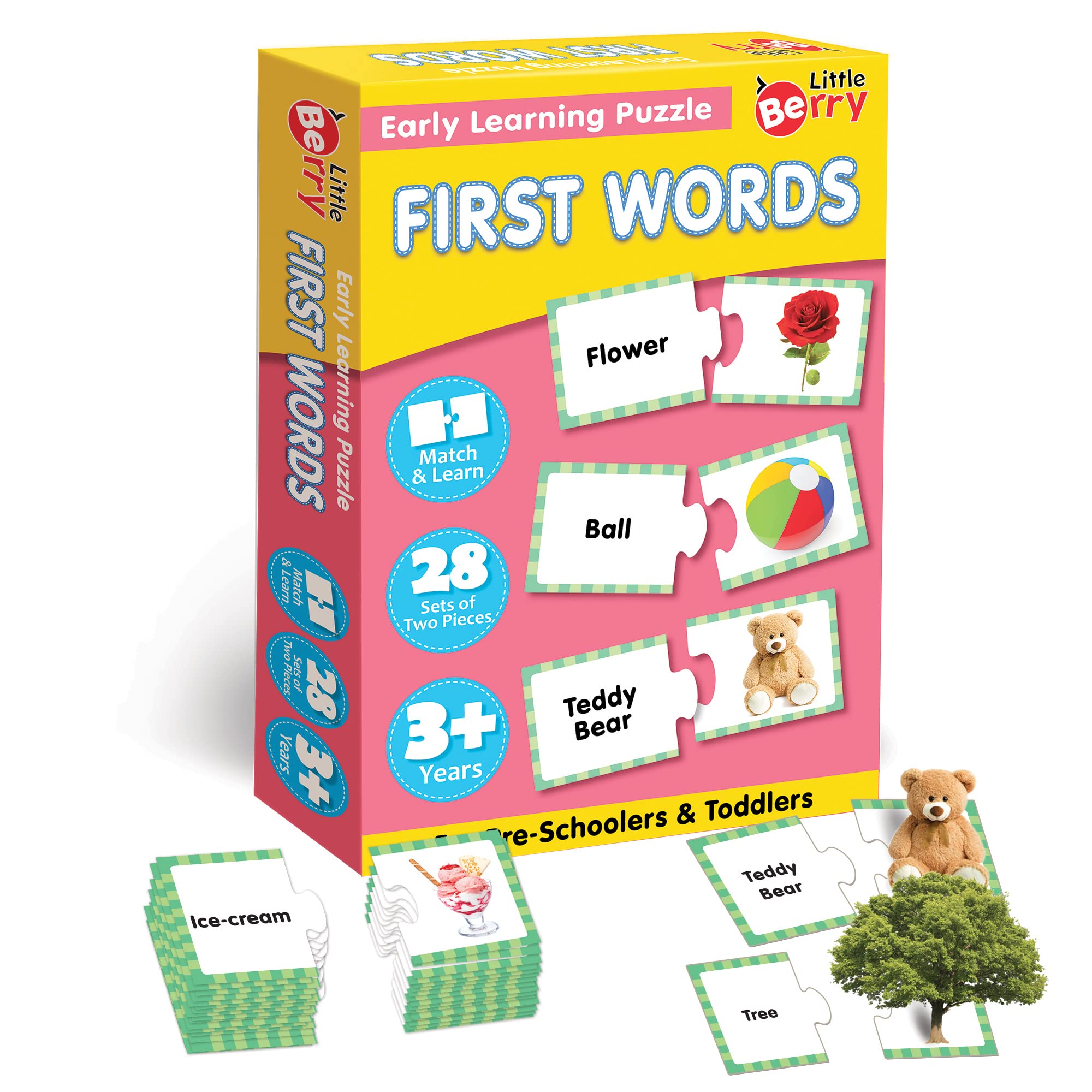 Little Berry First Words Early Learning Puzzle for Kids | 42 Thick Puzzle Pcs, 21 Self-Correcting 2-Pc Jigsaw Puzzles | 4 in 1 Educational Game for Toddlers 3+ | Gifting, Preschool & Montessori Toy (B0BRKWT32M) Amazon Price History, Amazon Price Tracker