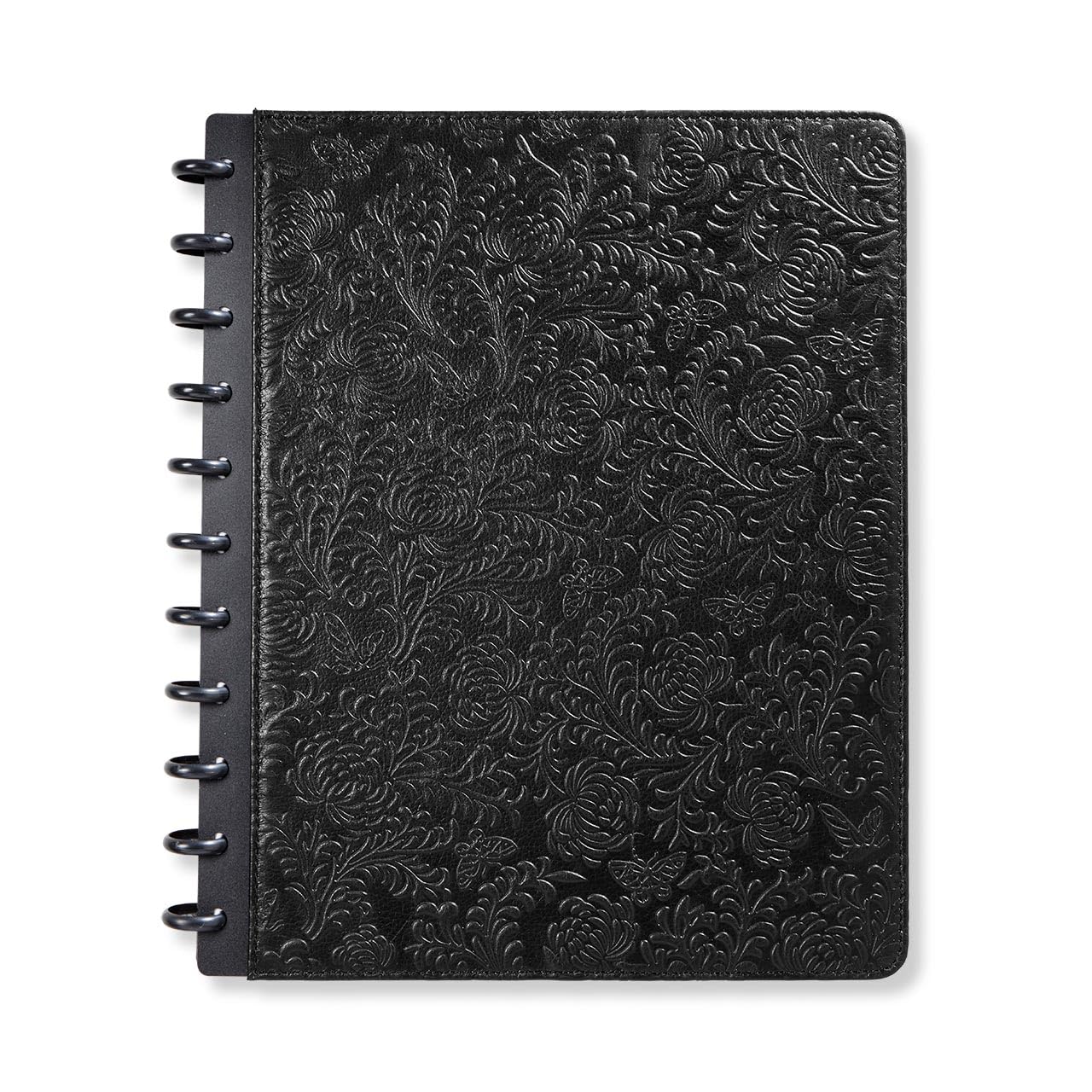 Levenger Circa Impressions Foldover Notebook - Discbound intricately embossed floral and butterfly motif cover,60 annotation ruled sheets of archive-quality 90-gsm paper (Letter)