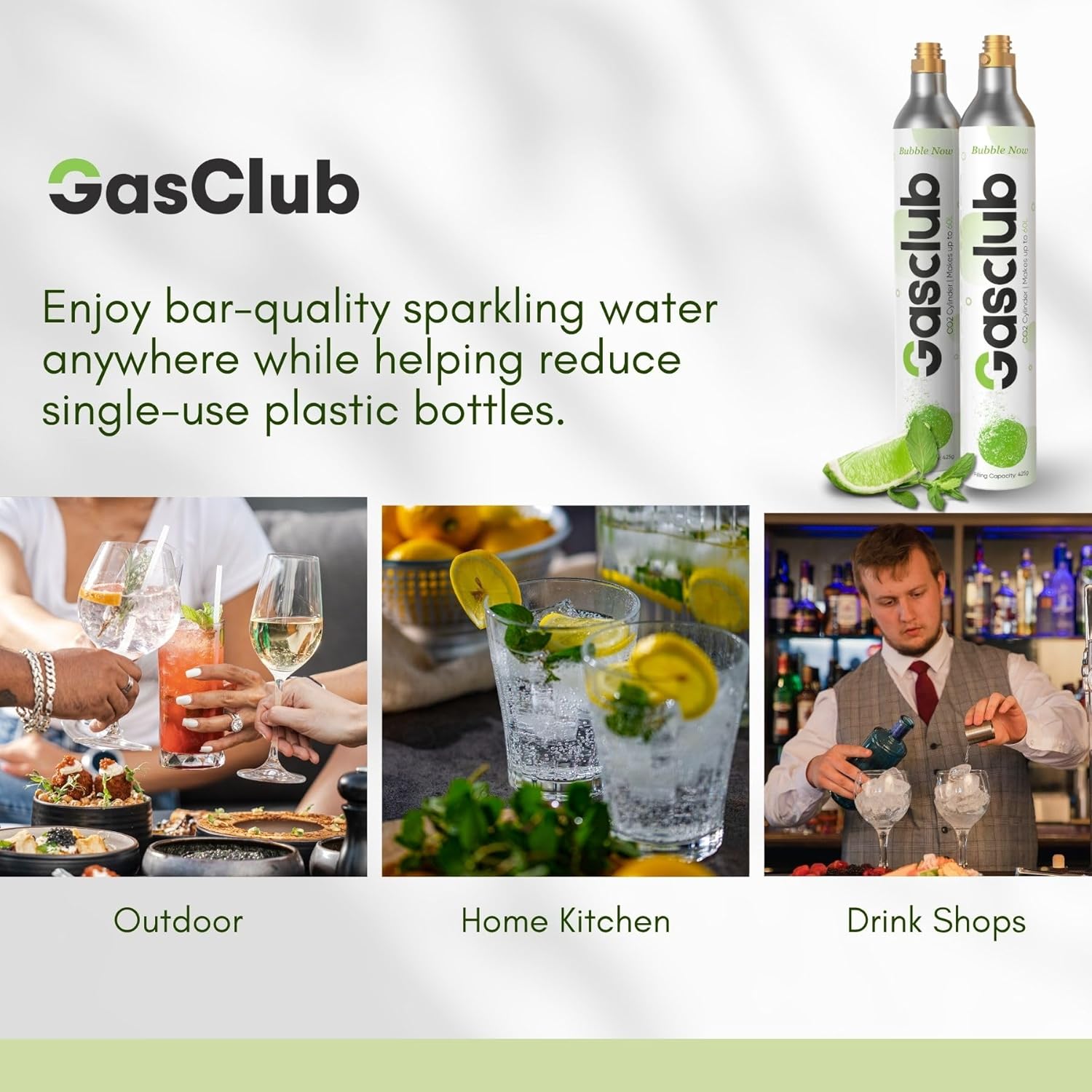 60L CO2 Cylinder Compatible with All 'Screw-In' Soda Makers For SodaStream (Excluding Enso, E-TERRA, Art, Terra, Gaia, and Aqua Fizz), Philips, Aarke, etc.Makes Up to 60L, 6-Pack