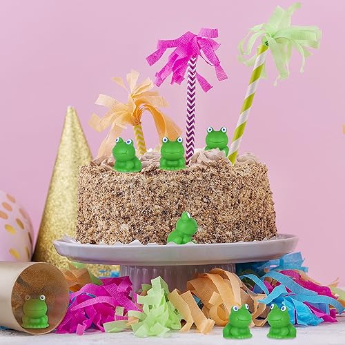 Miniatura 5 de Tindobewan 50 mini ranas de resina de plástico en miniatura de rana verde para manualidades, decoración de jardín, decoración del hogar (verde S1)