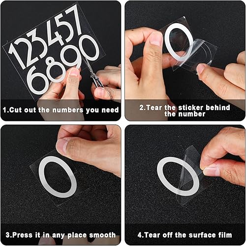 Miniatura 4 de 110 calcomanías reflectantes de vinilo para número de buzón, letras mayúsculas, impermeables, para residencia, apartamento, oficina, habitación,