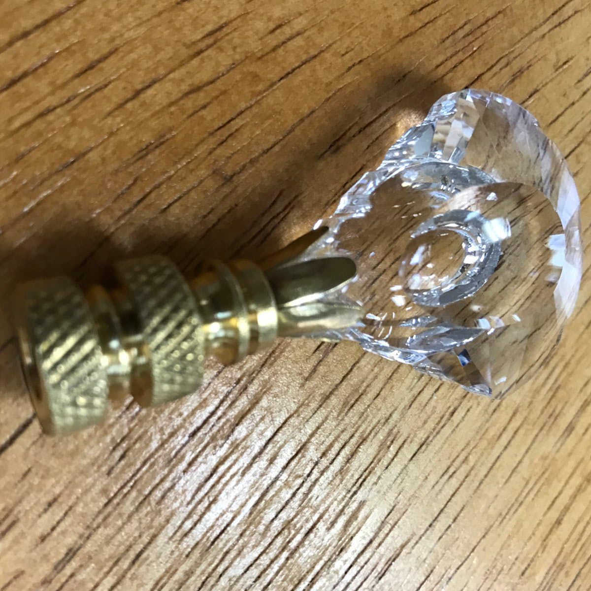 Royal Designs, Inc CCF2008-PB-2 CCF-2008-PB-2 Royal Designs K9 Crystal Cut Clear 1.5" Finial for Single Lamp Shade, Polished Brass Base-Set of 2, Multicolor, 2 Piece