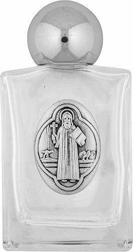 Venerare Botella de agua bendita de vidrio (San Benedicto)