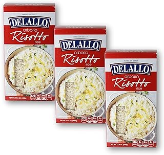 DeLallo Arborio Rice, For Risotto, Made in Italy, Short Grain Rice with ...