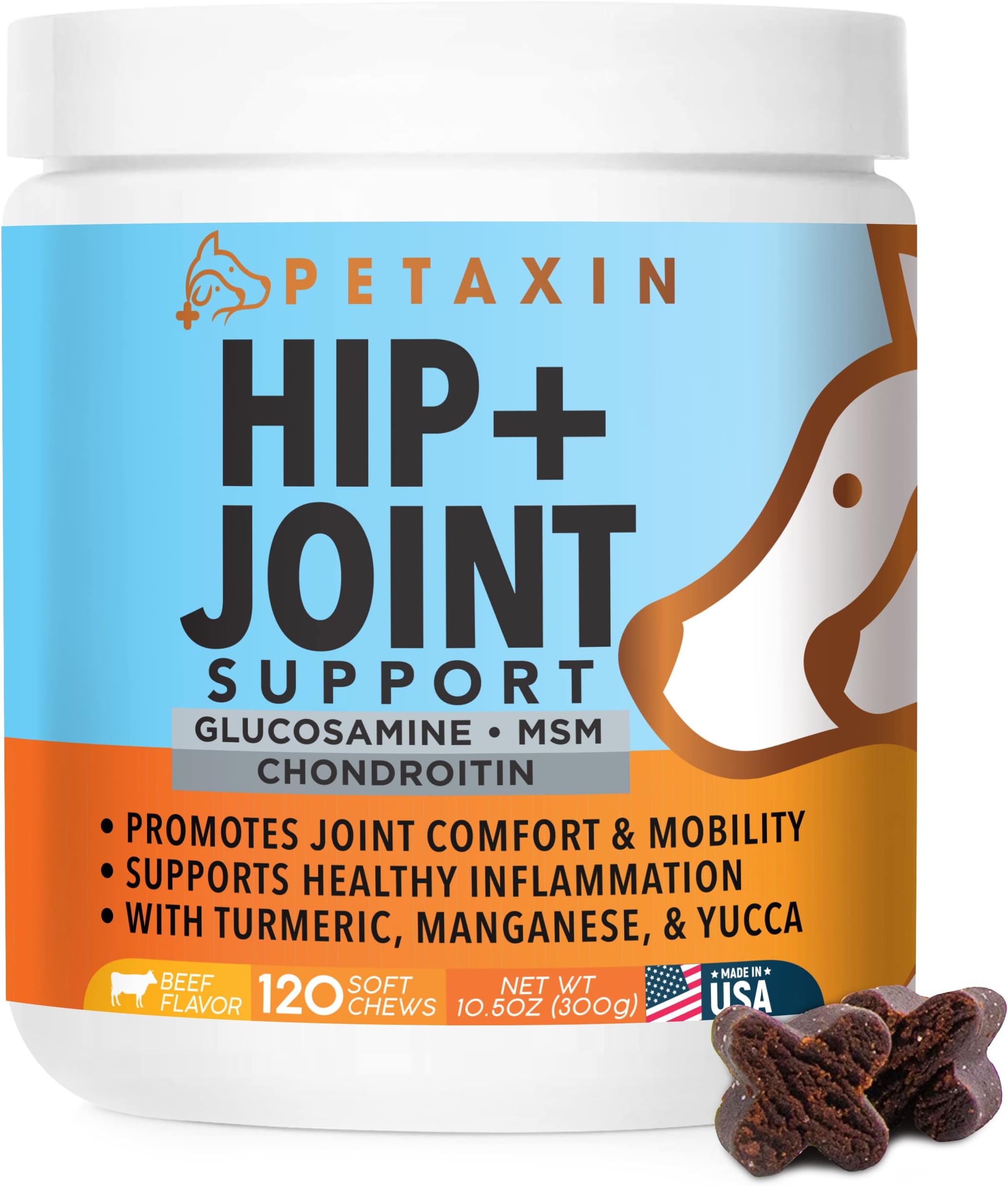 Glucosamine for Dogs โ Advanced Hip and Joint Supplement for Dogs - Dog Joint Supplement for Joint Pain Relief and Mobility โ Dog Glucosamine with Chondroitin, MSM, Turmeric - 120 Soft Chews