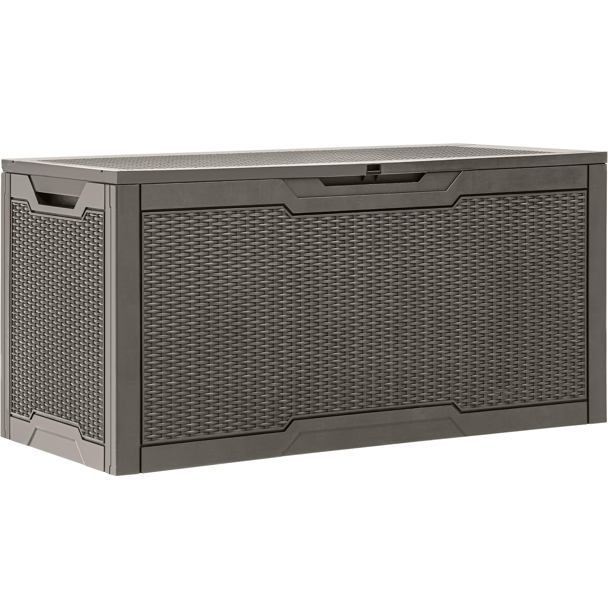 YITAHOME 100 Gallon Resin Deck Box, Weather Resistant Outdoor Storage Box, Lockable Indoor Outdoor Storage for Supplies and Essentials, Taupe