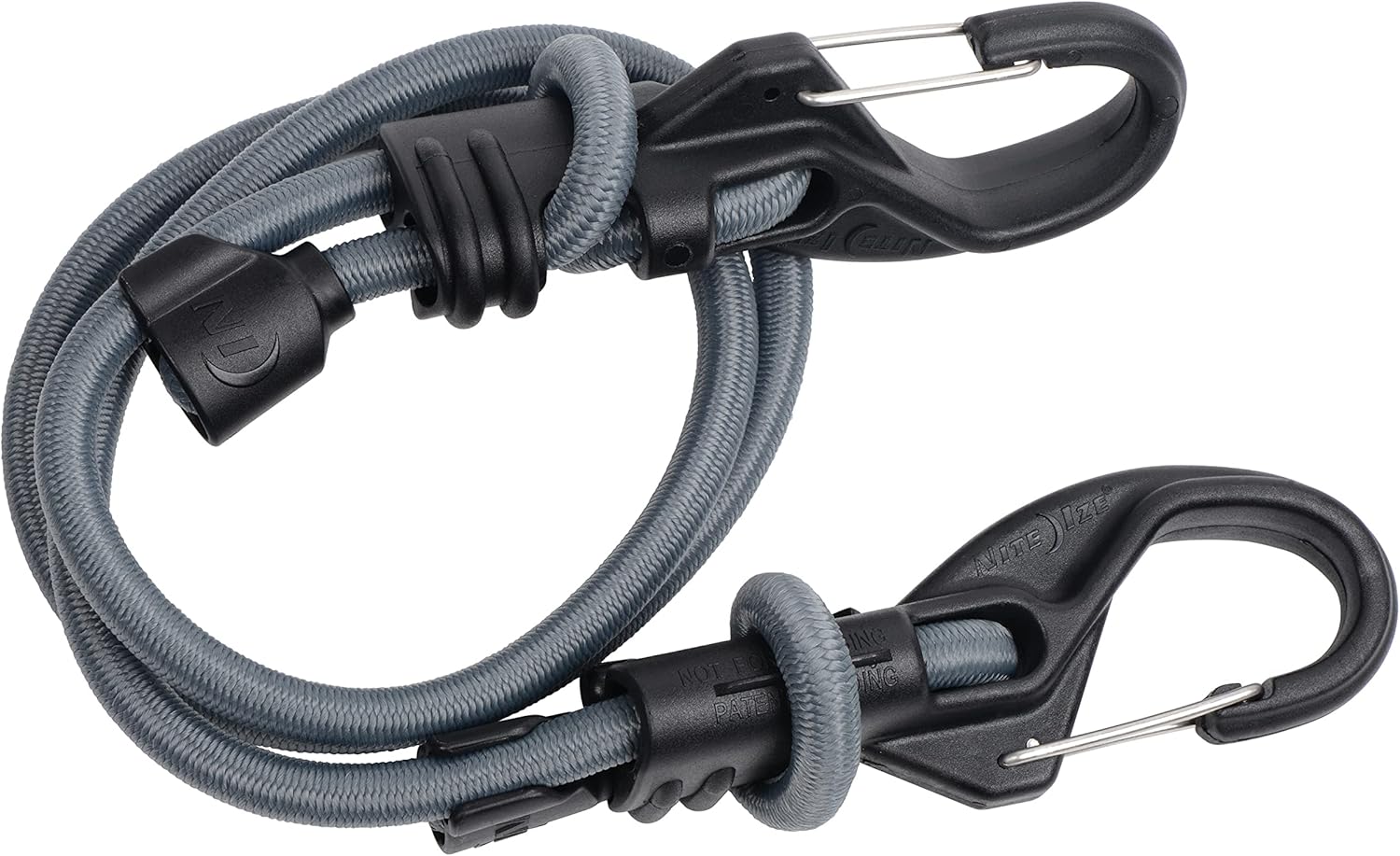 Nite IZE KnotBone Adjustable Bungee - Cord with Carabiner Clip Ends & Adjustable Length - 9mm Cord - Length of 10" to 48" - Size 9