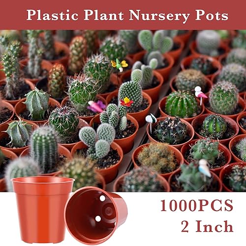 Miniatura 2 de Maxcheck 1000 macetas redondas de plástico de 2 pulgadas para plantas suculentas, plantas de semillero de flores, esquejes, contenedores de