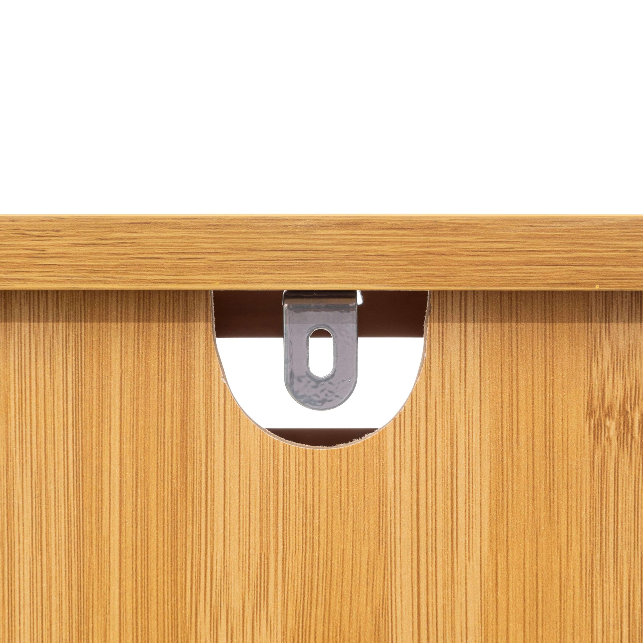 Miroytengo Cajonera Auxiliar 4 Cajones Sicela Marrón 40x98x30cm en Bambú, Diseño Moderno y Funcional, Almacenamiento Óptimo, para Cualquier Estancia