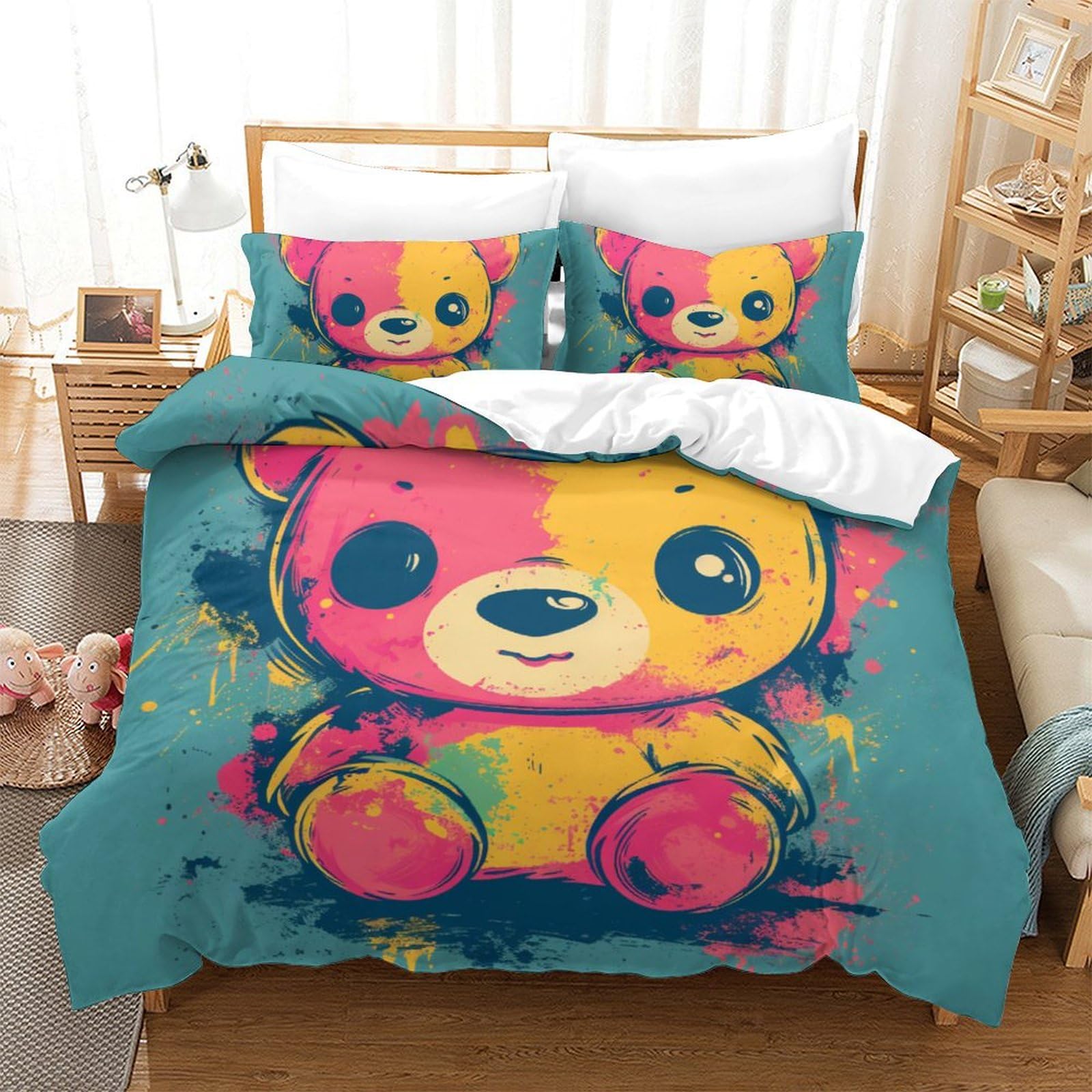 Housse de couette 3d 220x240 cm La colère King pour l'ambiance moderne d'une chambre d'ado