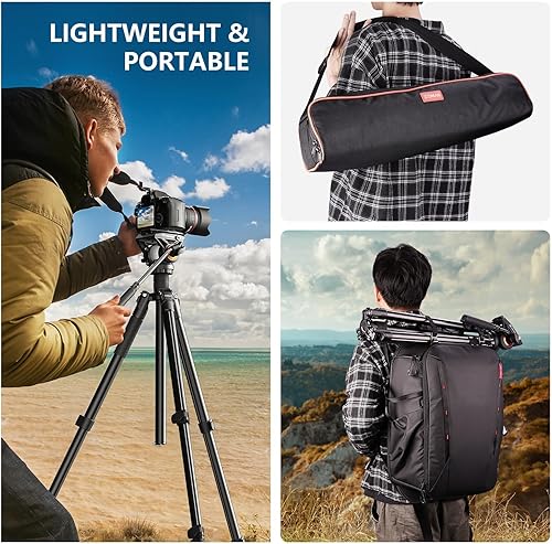 Miniatura 9 de COMAN Trípode de cabezal líquido para videocámara DSLR trípode monopie de cámara profesional de alta calidad con cabezal de líquido de 360 grados