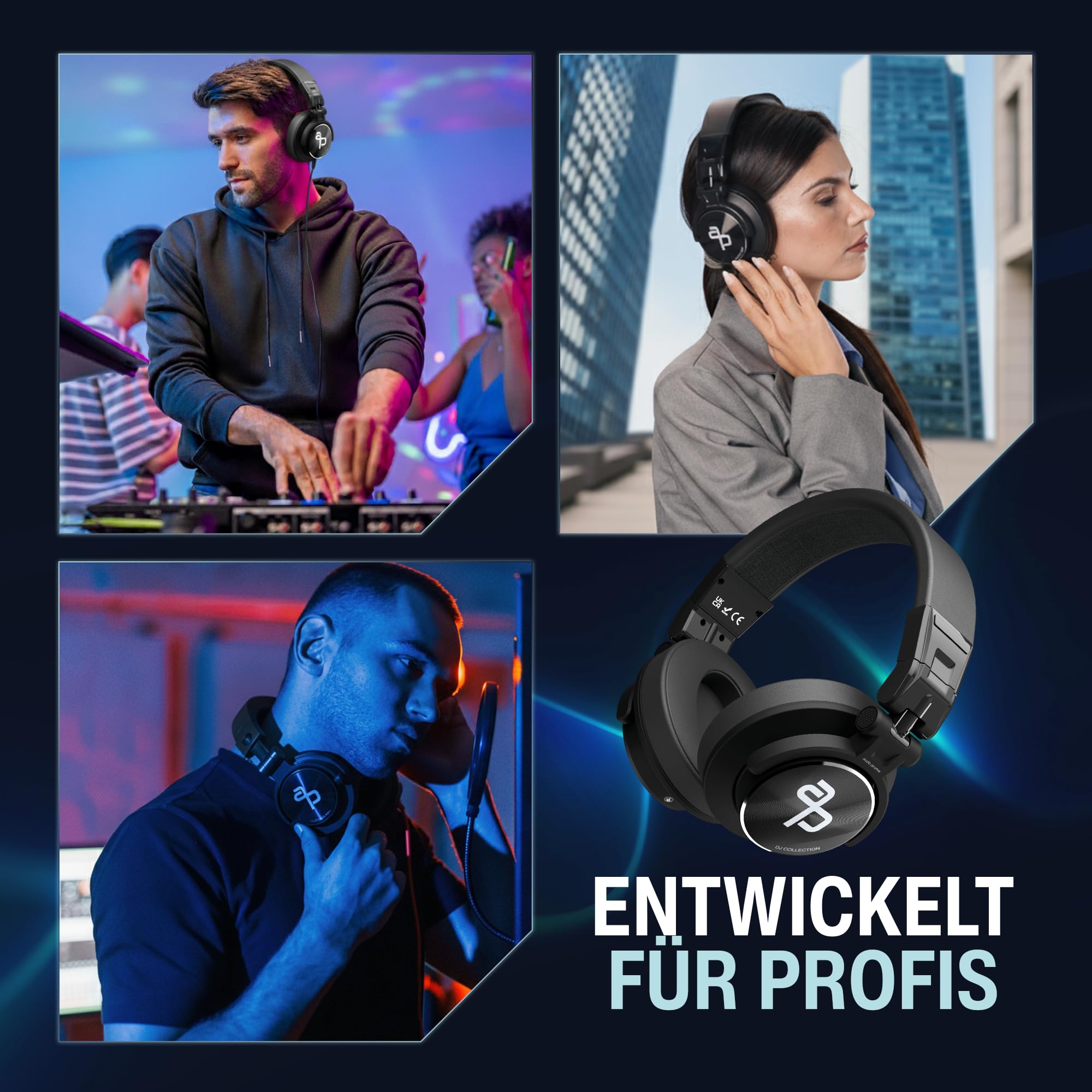 audio pirates John DJ | DJ-Kopfhörer für Club & Disco | sehr pegelfest & robust | Case | DJ-Sound, Nicht HiFi | 3J. Garantie | 3m Kabel & 3,5/6,3 mm Klinke-Adapter | PC-Kopfhörer | DJ-Kopfhörer (1)