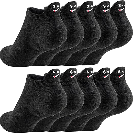 IBEILLI Women Cute Socks 10 Pairs Cotton Kawaii Embroidered Funny Low Cut Ankle Socks for Women Girls
